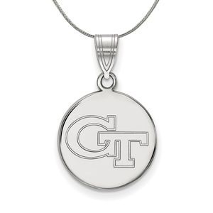 Sterling Silver Georgia Technology Medium Disc Necklace - 20 Inch